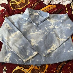 1/4 zip crop sweatshirt